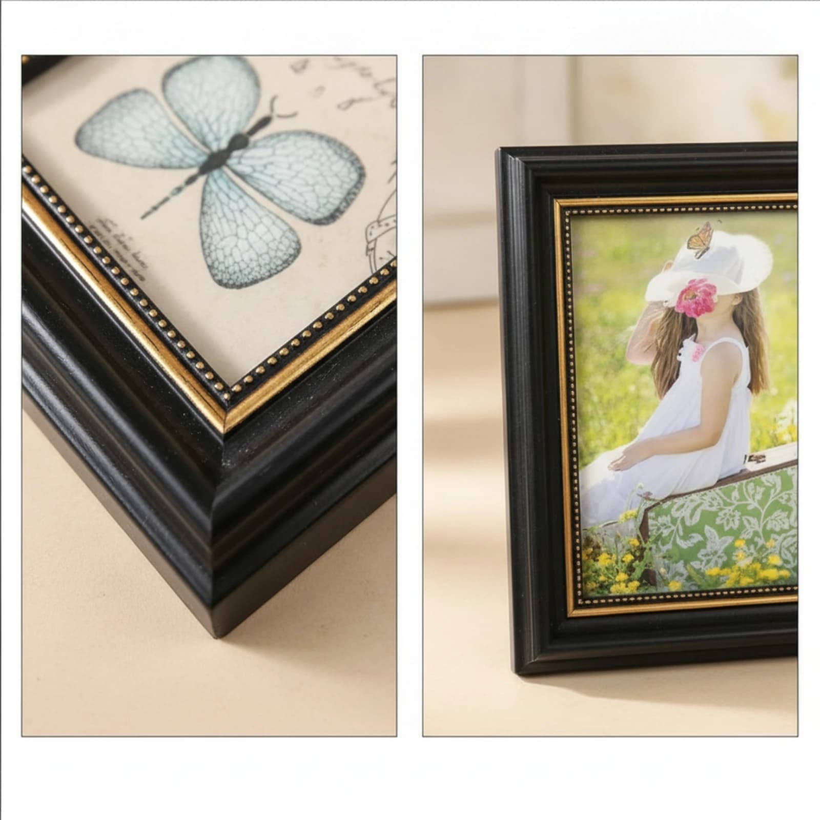 Resin Photo Frame Rectangular Retro Picture Frame Elegant Classic for Families, Living Room, Office
