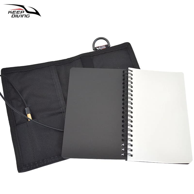 2025 NeW Summer Scuba Diving Writing Pad Notebook Underwater Slate Gear with Pencil Clip PU Leather & PP Polypropylene