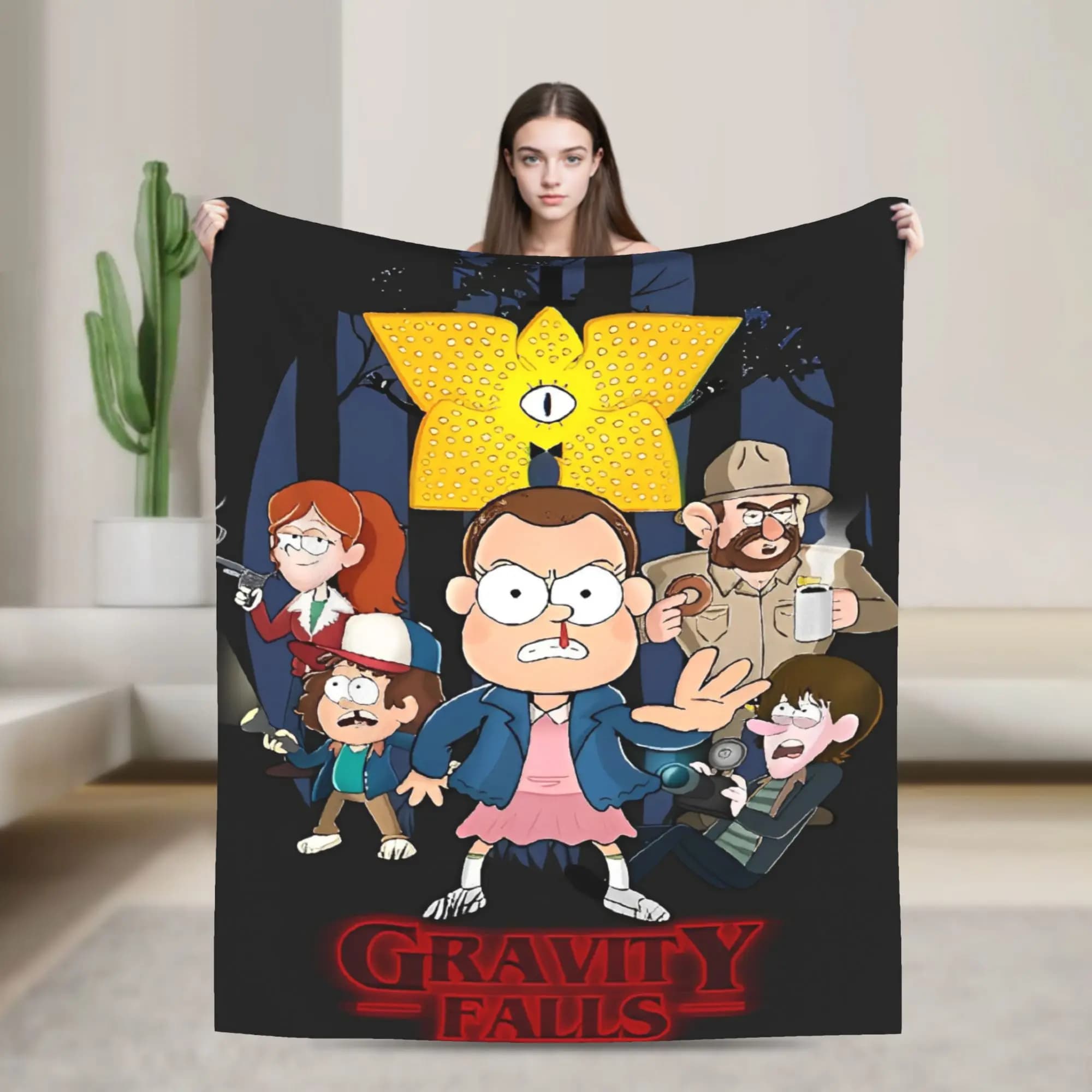 Stranger Gravity Falls Coperta Peluche Divertenti coperte calde per il ristorante di casa Autunno/Inverno