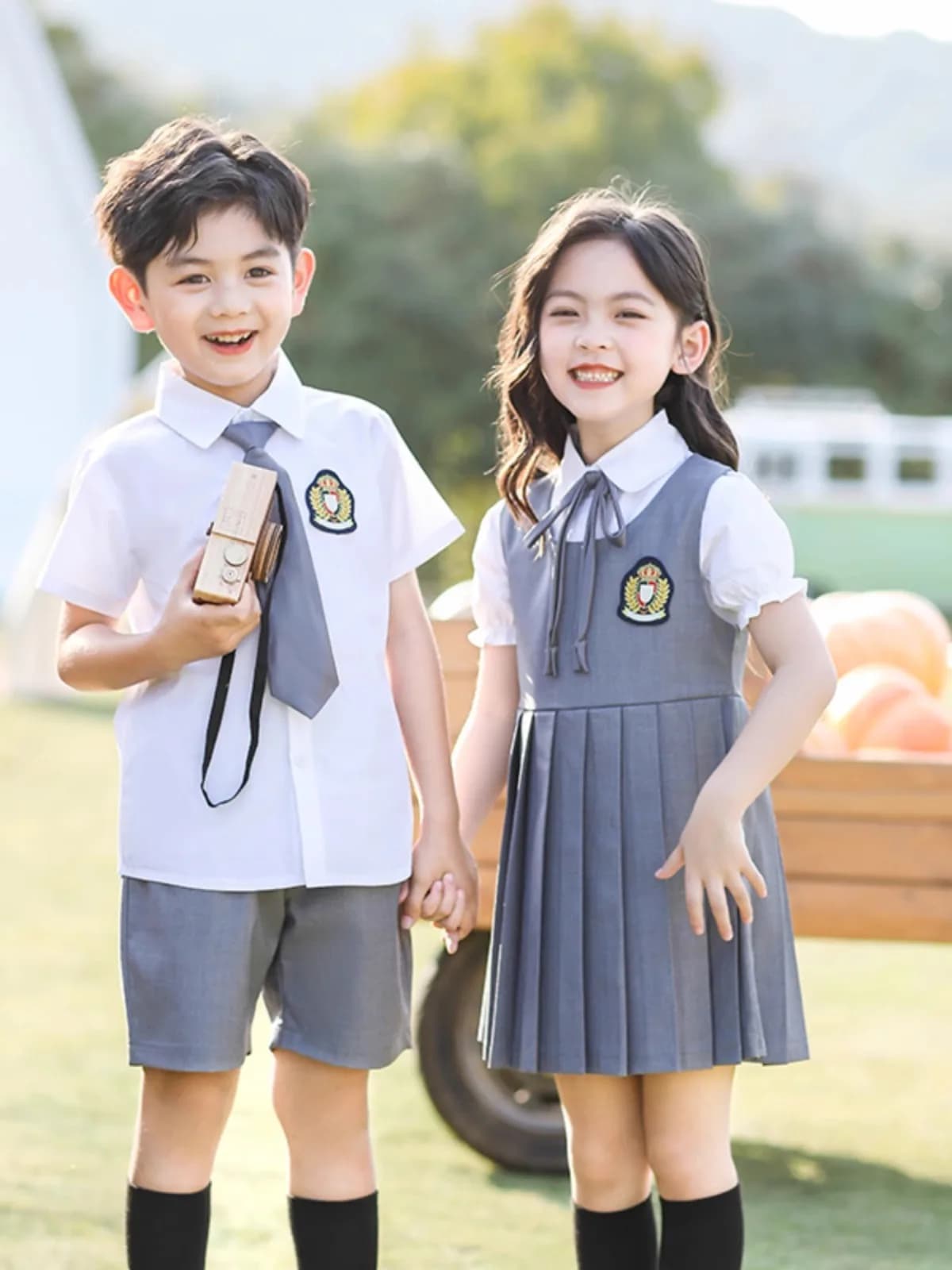 Uniforme Scolastica per Asilo e Scuola Primaria, Completo Estivo, Costume per Spettacoli di Classe, Abbigliamento Sportivo in Cotone per Bambini