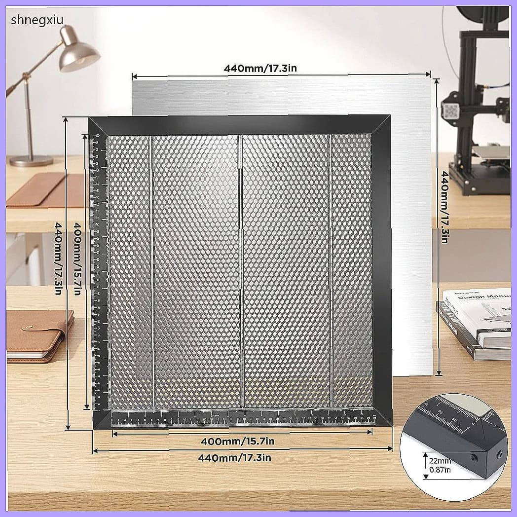 Worktop in Nido d'Ape 440x440mm, Aluminium Network Panel for Laser Engraver and Engraving Machine