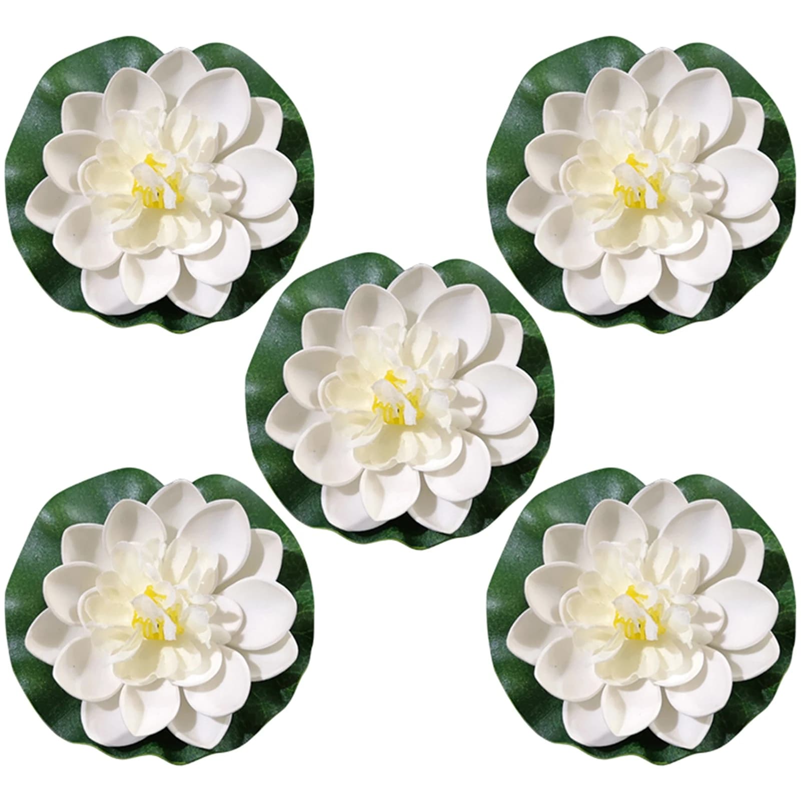 5pcs/set 10cm Artificial Lotus Flowers Bowl Aquarium Mini Floating Fake Water Lily Decor Plants For Fish Garden Tank Decoration