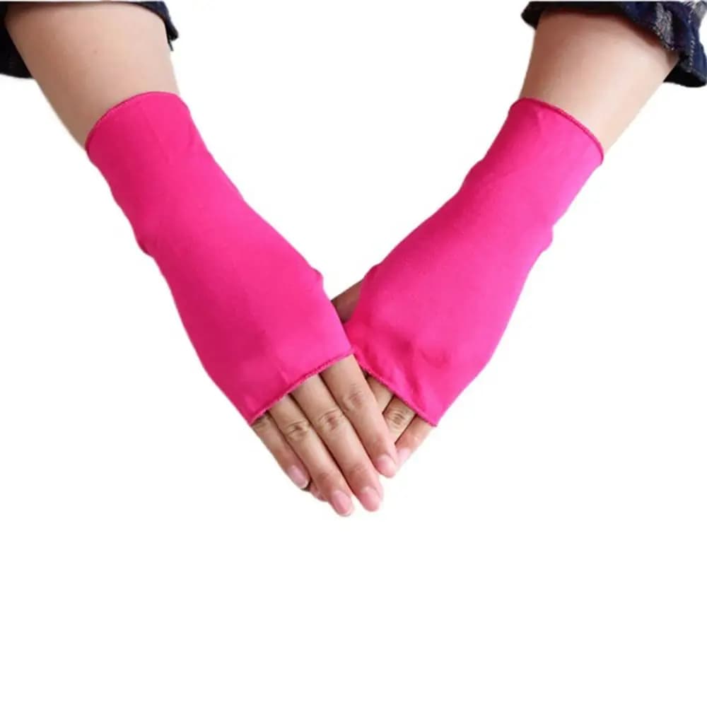 Guanti senza dita da ciclismo estivi con parasole in tessuto elastico corto Guanti mezze dita Guanti per protezione solare Guanti da guida