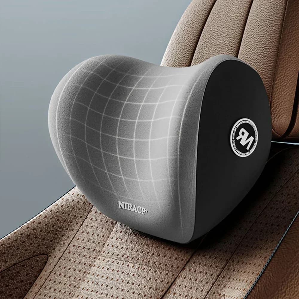 Memory Foam Car Neck Pillow Lumbar Support Set Ergonomic Breathable Headrest Back Cushion Pain Relief For Driving Office Chair