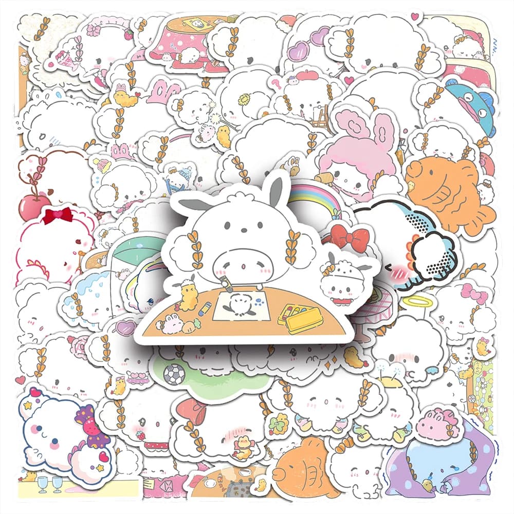 10/30/51 Pezzi Adesivi Sanrio Kawaii Cartoon Cogimyun, Decorazioni Estetiche Carine per Valigie, Cancelleria, Laptop, Anime