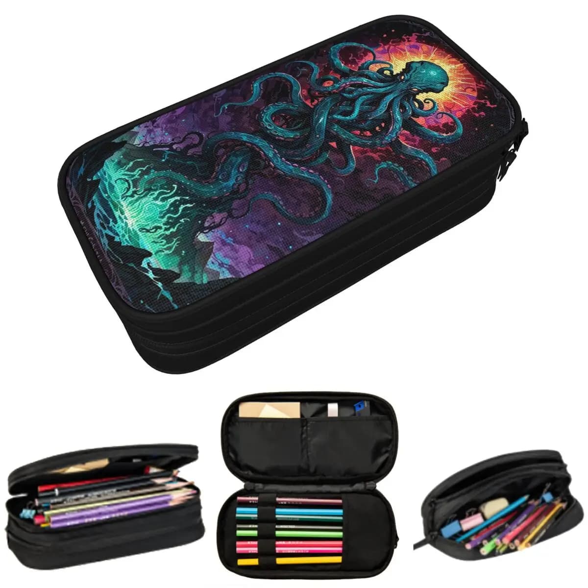 Astuccio Horror Cthulhu Lovecraft Monster per Studenti, Porta Penne, Borsa per Cancelleria, Portaoggetti per Scuola