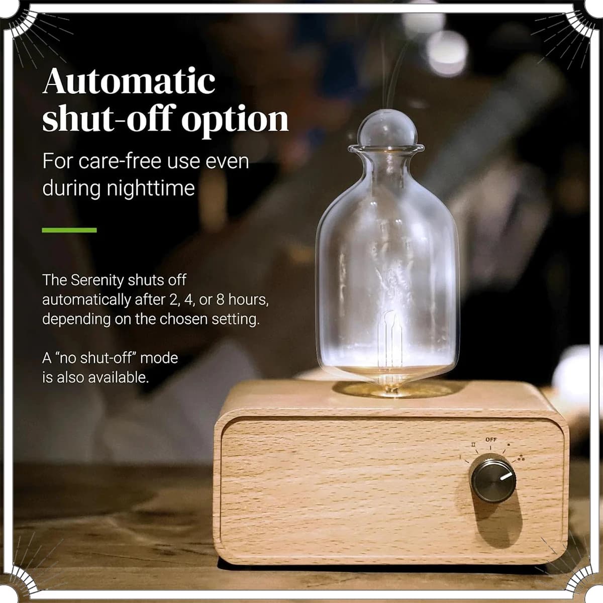 Diffusori di oli essenziali per aromaterapia Diffusore a batteria Diffusore di aromi Diffusore di oli in legno e vetro per l'home office