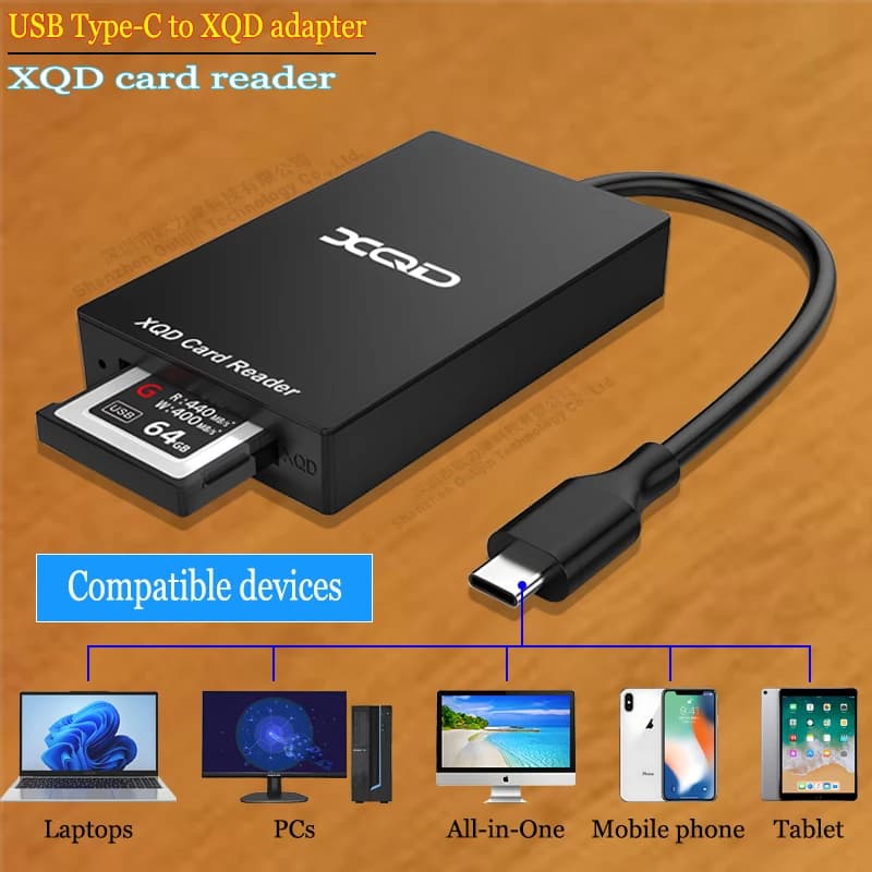 XQD Memory Card Reader,5Gbps High Speed XQD Card Reader,XQD Card Slot to USB A&C, for XQD Cards to MacBook Laptop PC iPhone