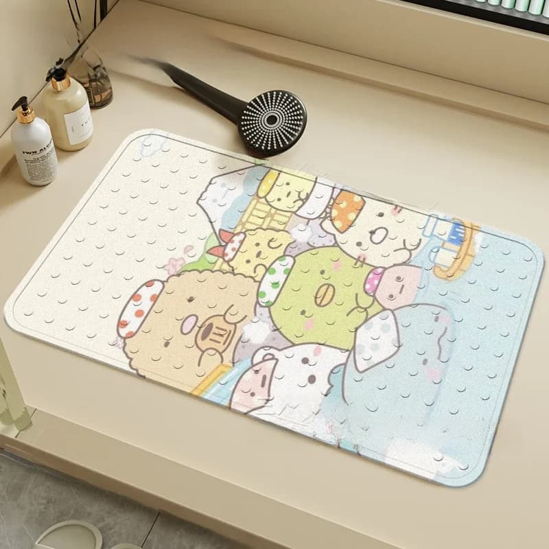Tappetino Antiscivolo per Doccia, Adesivo per Angoli, Tappeto per Bagno Bambini, Stile Cartone Animato, Tappetino Antiscivolo per Uso Domestico