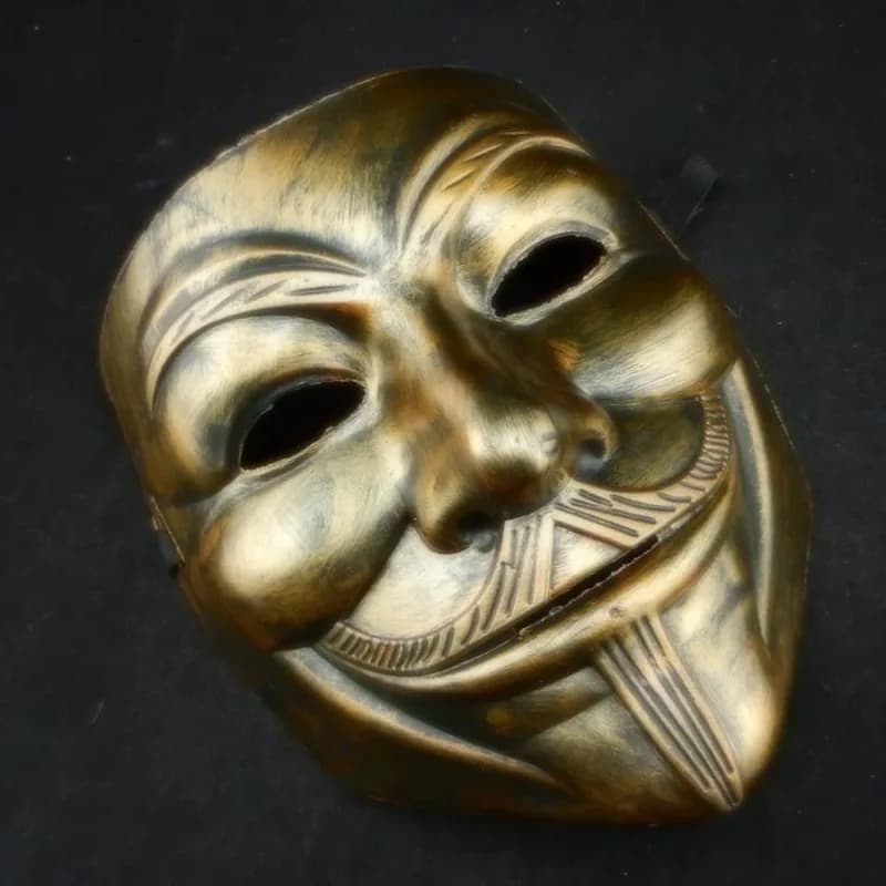 V mask for Halloween party sale, Adult costume, Guy Fawkes mask, Anonymous mask