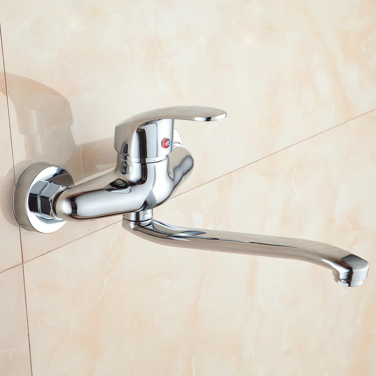 Rubinetto per lavabo monocomando Miscelatore acqua calda e fredda Rubinetto da cucina monocomando Rubinetti per bagno a parete cromati