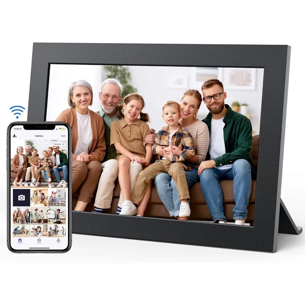 Cornice Fotografica Digitale WiFi 10.1 con Presentazione di Diapositive, Controllo Vocale Alexa, Memoria da 16GB, Condivisione da Telefono