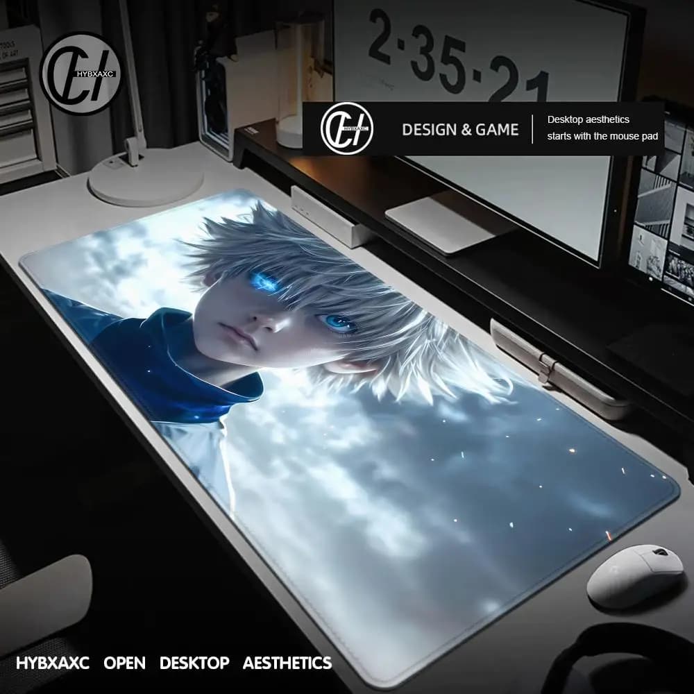 Cool Anime Hunter x Hunter Killua Zoldyck Mousepad con pad accessori da gioco Prime Gaming XXL Tastiera Pad Stitch imbottitura Mat