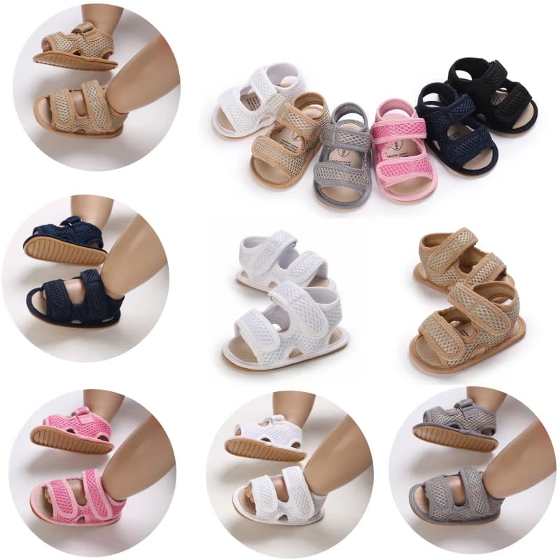 Nuova suola morbida in gomma antiscivolo bambino primo camminatore culla neonato sandali estivi neonato ragazzo ragazza scarpe