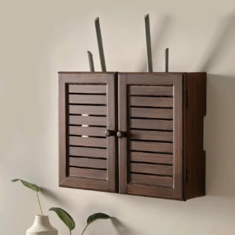 Retro WiFi Router Cover Modern Electrical Box Decor Rack for Living Room Router Storage Box Home Cable Management Stand