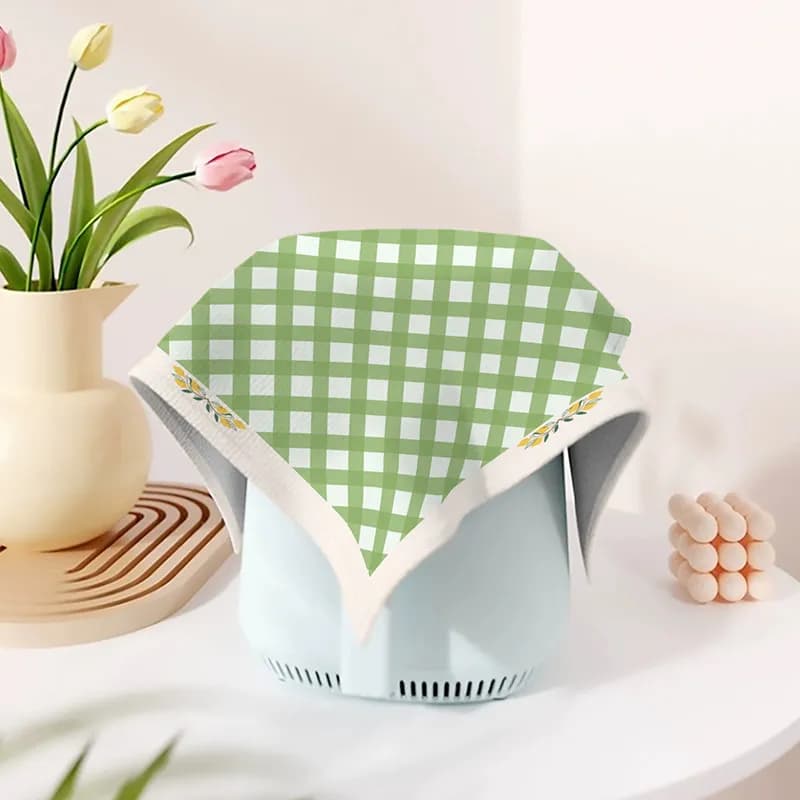 VIKAMA Multi-Functional Checkered Fleece Cover, Soft Dustproof Protector for Kitchen Air Fryer Appliance