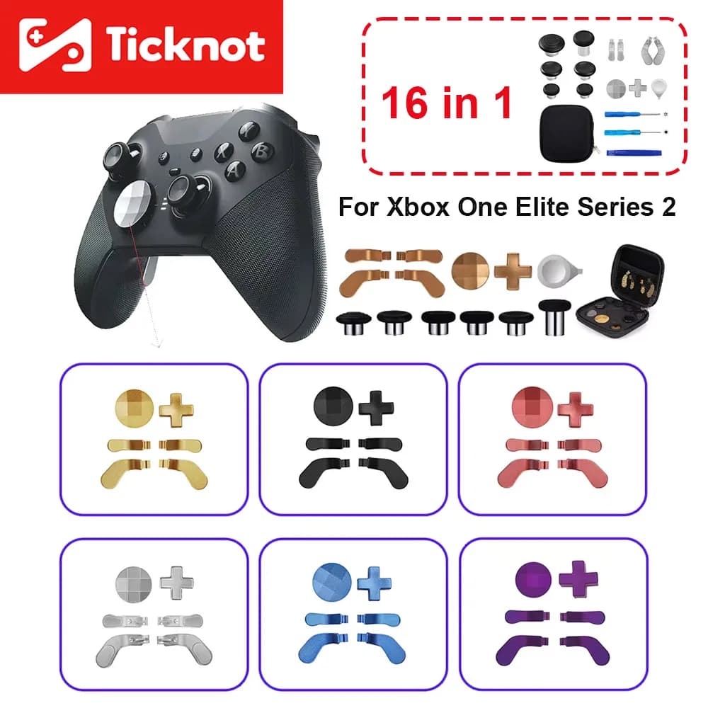 16 In 1 Joystick In Metallo Thumb Stick D-Pad Trigger Per Xbox One Elite Serie 2 Controller Paddles Per Xbox One Elite Accessori