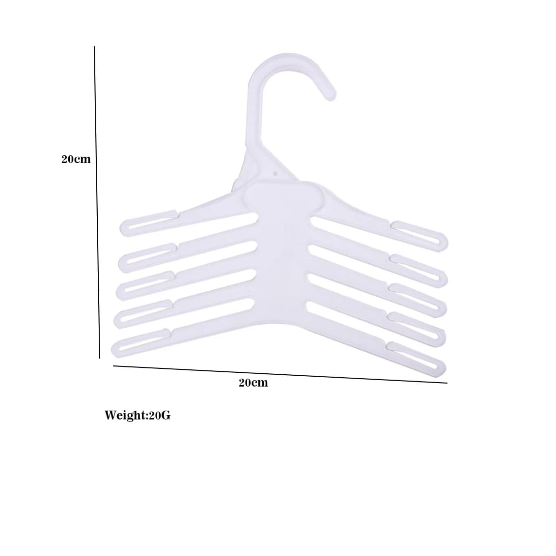 White 20 PCS Plastic Non-Slip Trousers Hanger Kid Clothes Stand White Multi-layer Hanger for Baby Clothing