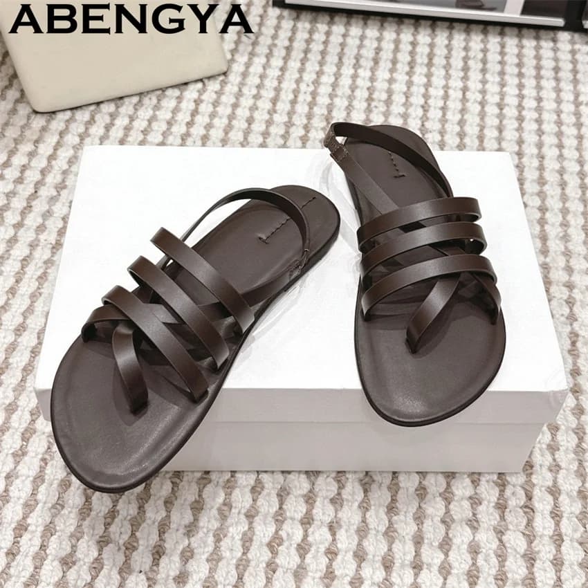 Ethnic Style Narrowband Flip Flops Flat Sandals for Women 2026 Summer Trendy Flat Sandals Casual Fashion Beach Sandals Mujer
