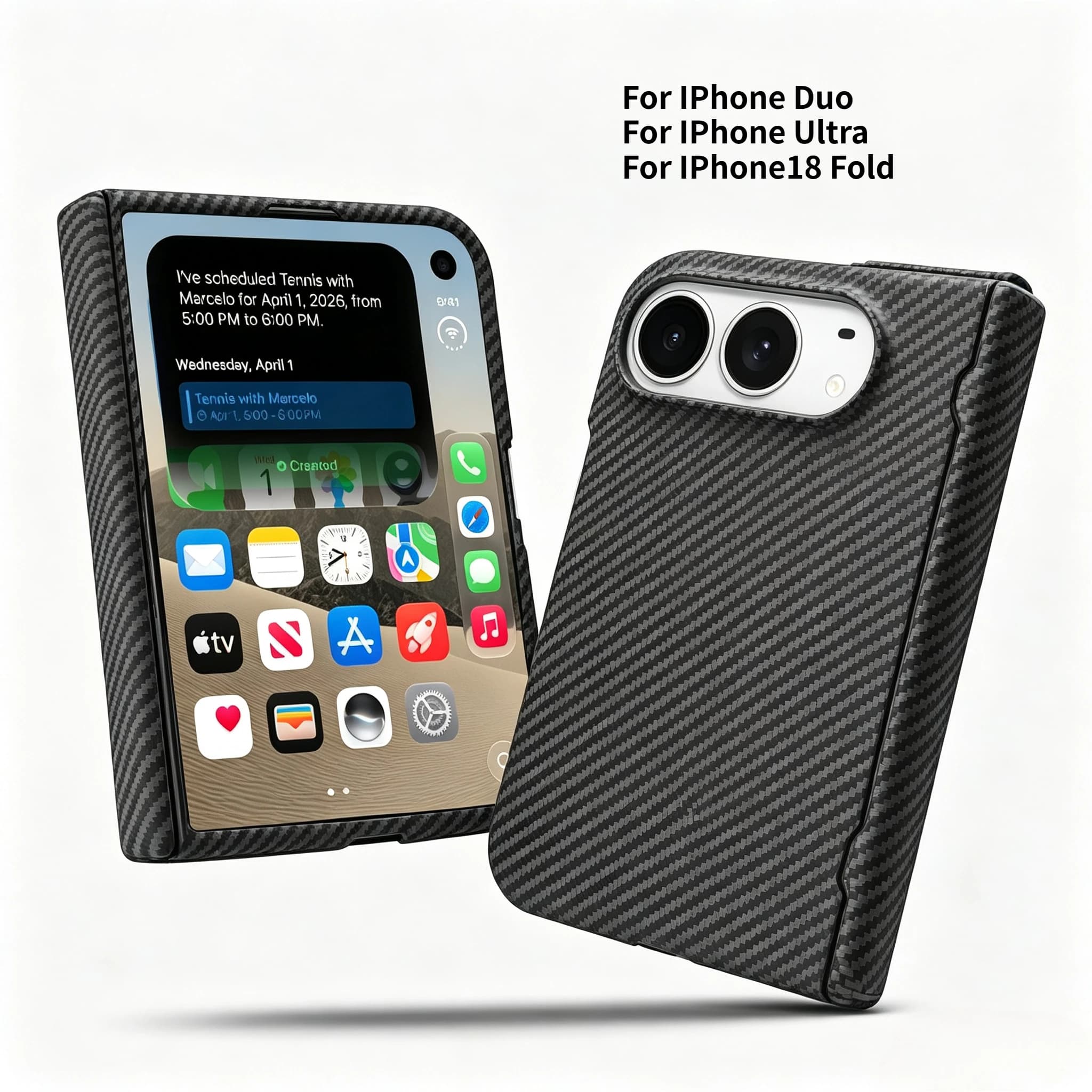 Business Kevlar Fiber 600D Slim Design Magnetic Phone Case for IPhone Duo Shockproof Wireless Charge Hard Cover for IPhoneUltra