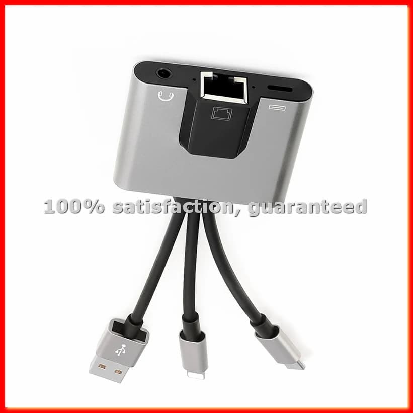 Hub USB-C a 3,5 mm RJ45, Adattatore di Rete LAN Ethernet, Stazione di Ricarica Rapida PD con Audio per Telefono e Laptop - A63M