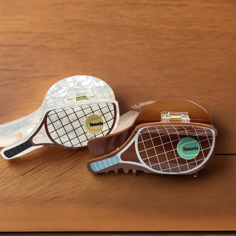 Fermaglio per capelli creativo a forma di racchetta da tennis in acetato, clip a squalo alla moda, accessorio casual per capelli da ragazza
