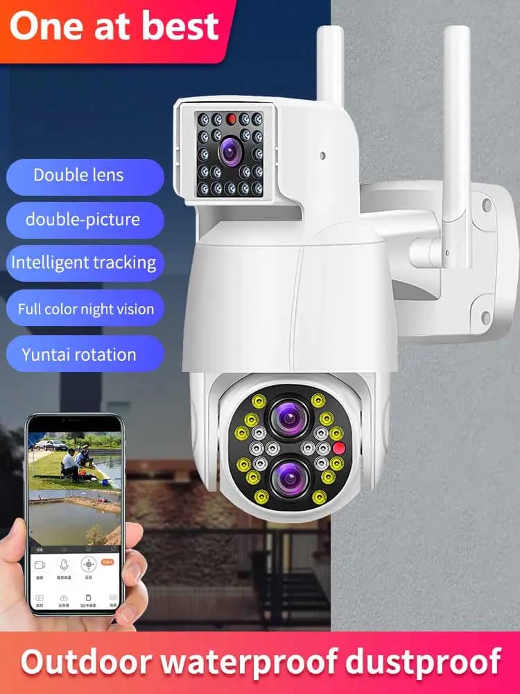 4MP 1080P 390Eyes APP Doppia lente Doppio schermo PTZ IP Dome Camera AI Rilevazione umanoide CCTV a colori Citofono Baby Monitor