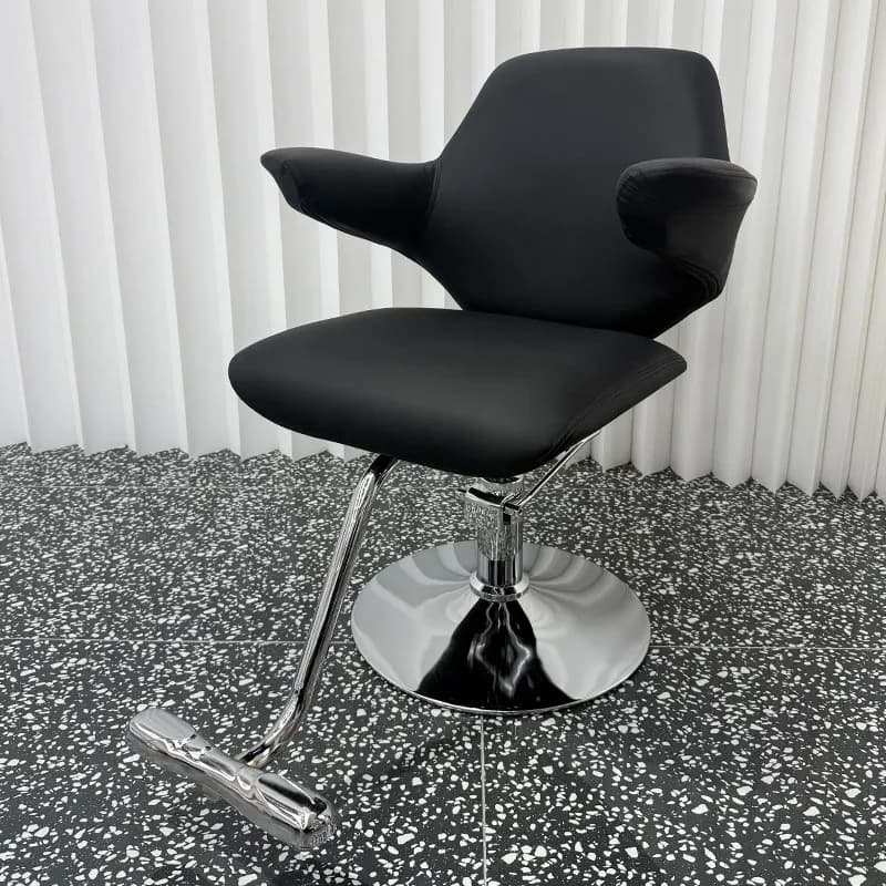 Poltrona da Barbiere Girevole Specializzata, Semplice e Moderna, Piccola Poltrona da Barbiere con Gambe in Metallo Stile Nordico, Chaise Coiffeuse, Arredamento per Salone