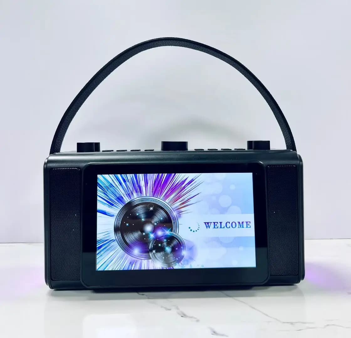 Altoparlante TP-A6 - Macchina per Karaoke Portatile - Touchscreen ad Alta Definizione da 7 Pollici, Microfono Wireless, Altoparlante per Feste in Casa