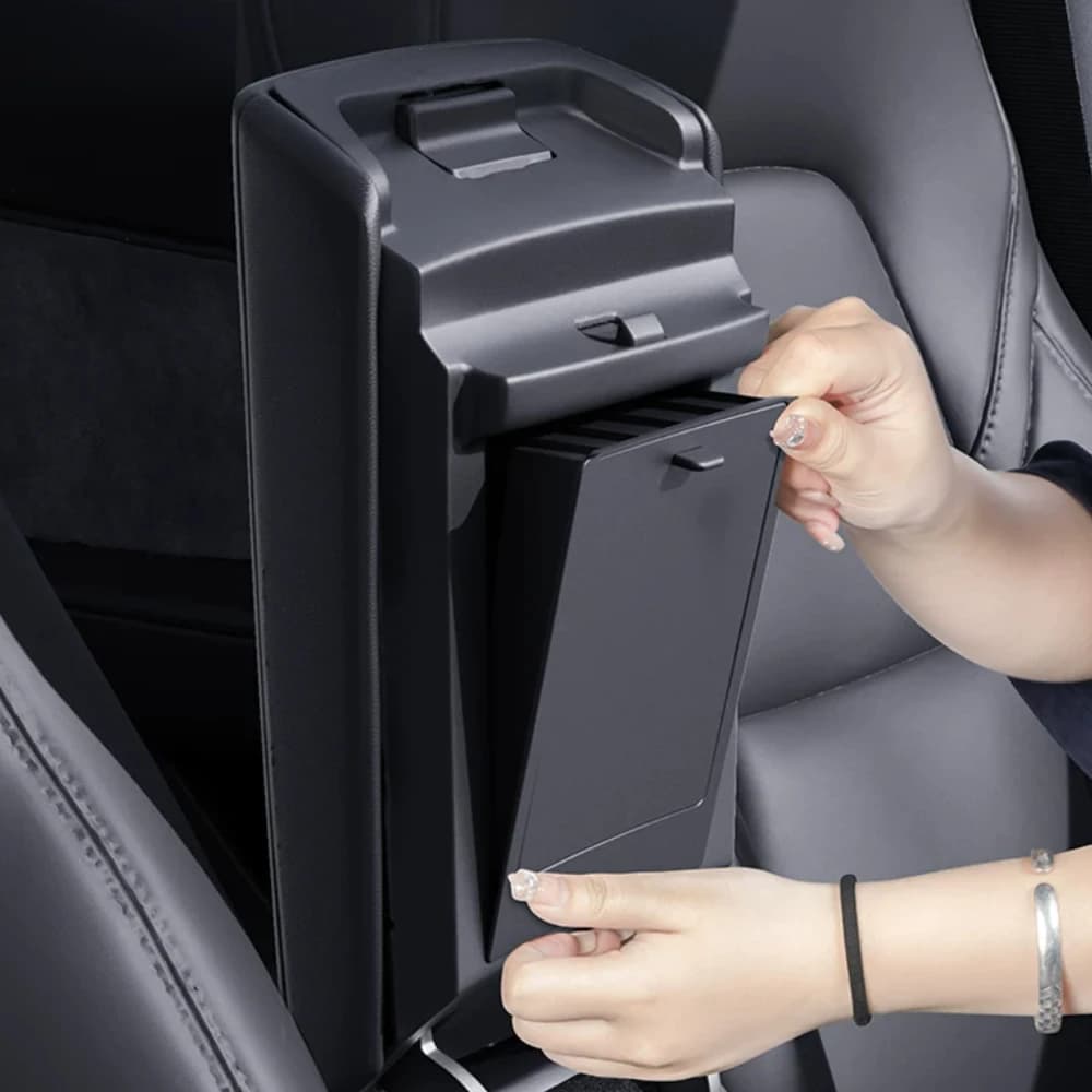 ABS Car Center Console Armrest Concealed Storage Box For Tesla Model Y/3 2021-2024 Hidden Armrest Box Tray Accessories