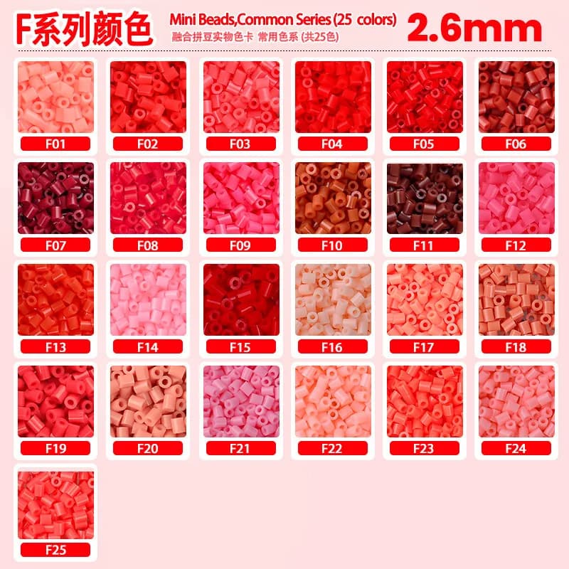 Perline fusibili rosse da 2,6 mm, 1000 pezzi, colore solido, perline fai da te, perline fondevoli, accessori educativi per artigianato, per bambini, regali per la famiglia