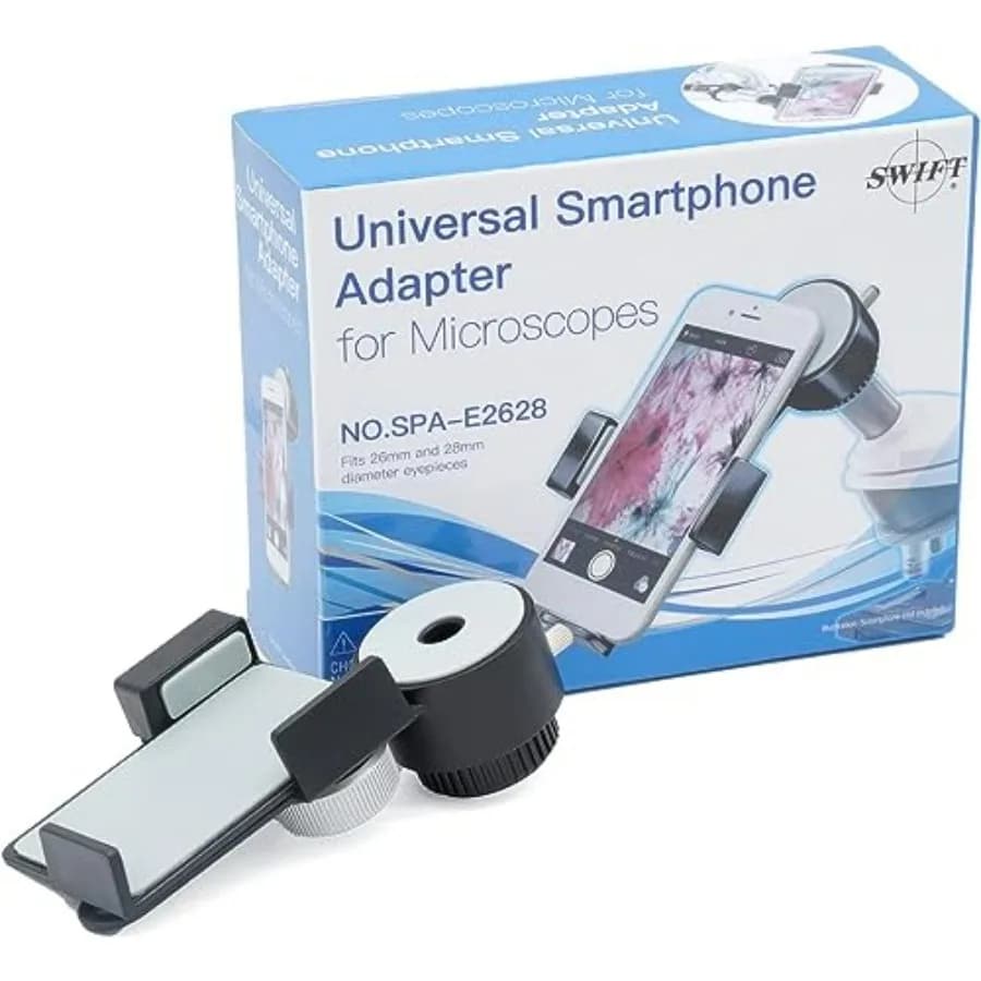 Adattatore per Lenti Microscopio, Supporto per Fotocamera Smartphone da 26mm 28mm, Accessorio Compatibile con Fotocamera Smartphone