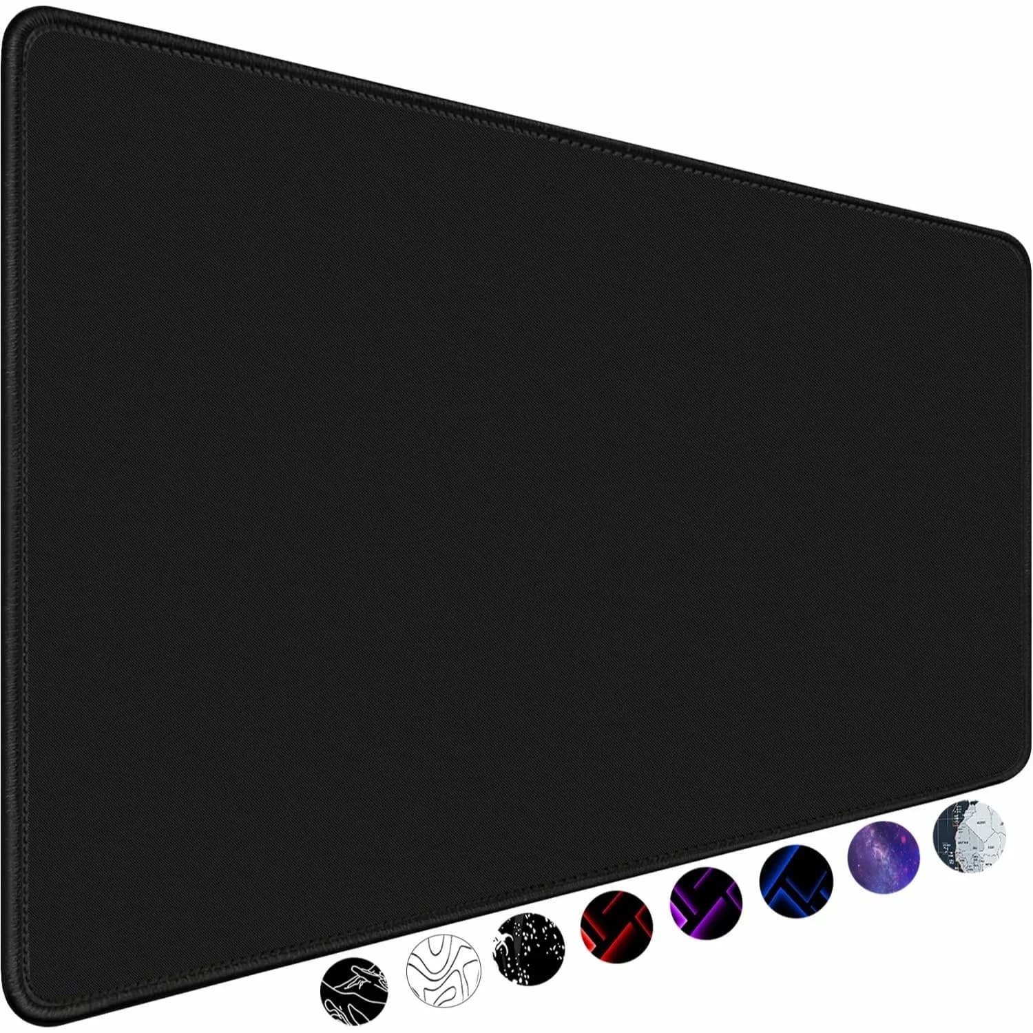 Large Gaming Mouse Pad, Extra Large Non-Slip Desk Mat with Stitched Edge for Gamer Office Home, Black