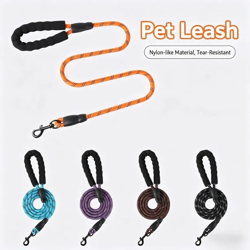 Durable and Sturdy Nylon Dog Leashes and Pet Ropes Equipped with Soft Handles Suitable for Smal Medium and Large Dogs