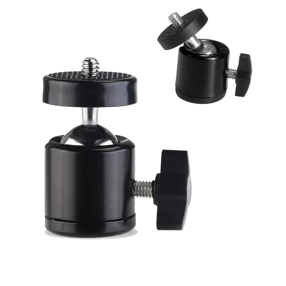 Universal 1/4 Swivel Mini Ball Head Screw Tripod Mount Adapter For Go Pro DSLR Camera Camcorder Light Bracket Camera Accessories