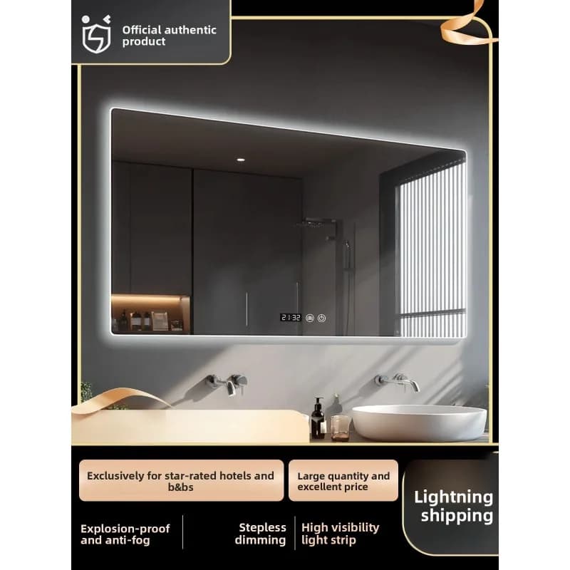 Specchio da bagno intelligente Specchio da bagno a LED Specchio da bagno a parete Specchio da bagno antiappannamento Specchio per trucco Specchio per corpo intero Doccia