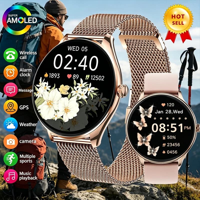 Nuovo Smartwatch da donna e da uomo, regalo con schermo completamente touch, orologio sportivo e fitness, chiamate BT, smartwatch digitale da uomo e da donna.