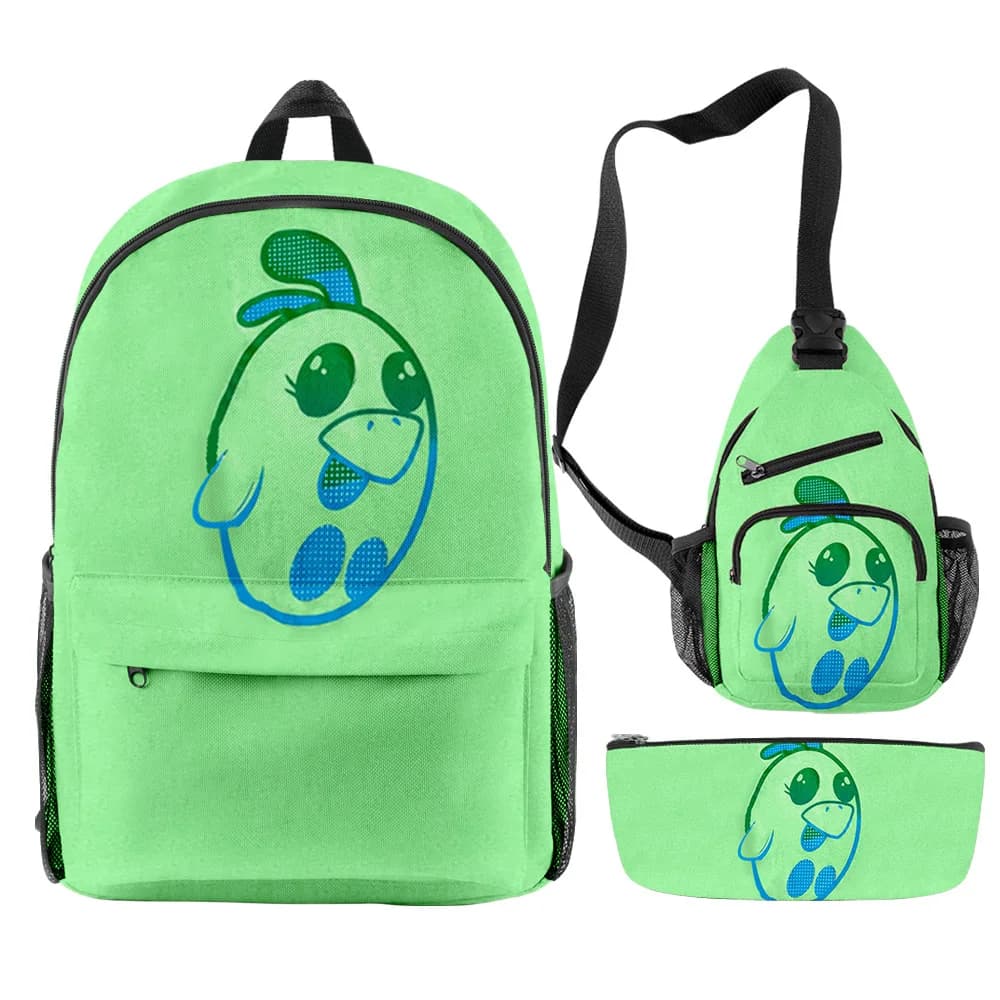 Classic Set of 3 Pieces with 3D Print of the BriannaPlayz TV Series: School Backpack, Laptop Travel Bag, Shoulder Bag