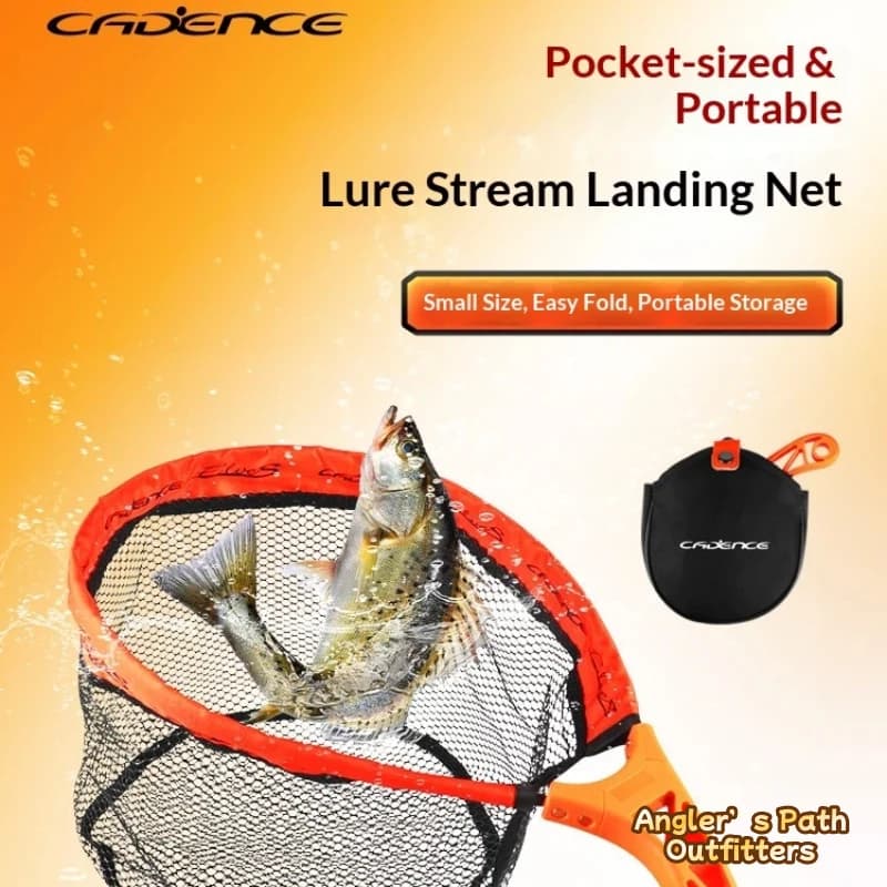 Cadens Foldable Ultralight Lure Landing Net Portable Fish Mesh Pocket Micro Stream Trout Net Freshwater Angling Fishing Tackle