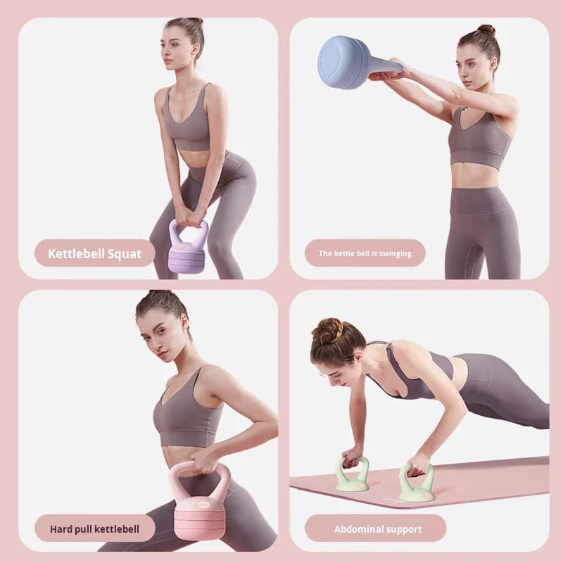 Kettlebell in PE e Ferro Regolabile 2026 in Pre-Vendita per Allenamento Squat, Glutei e Braccia, Modellino T0315 per Fitness Domestico Femminile