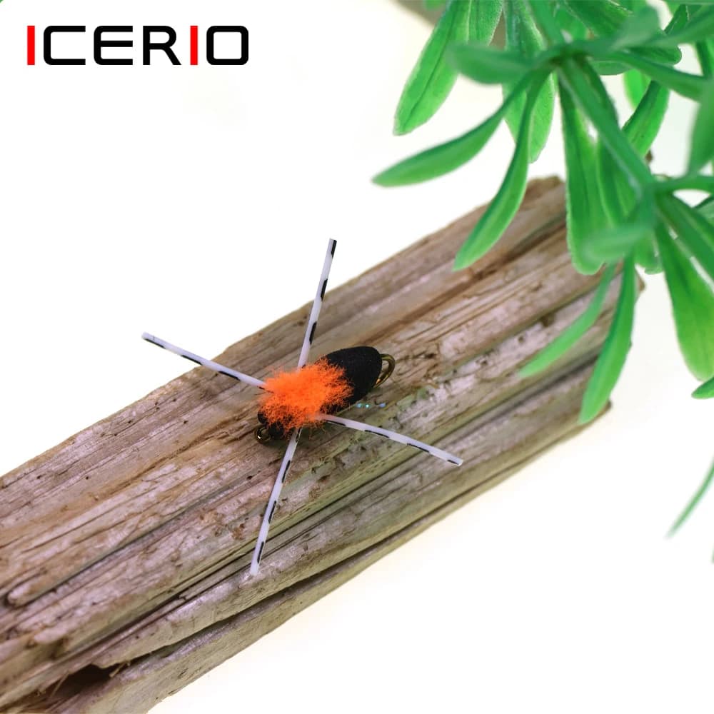 ICERIO 6 pz Schiuma UV Beetle Fly Trota Yellowfish Bass Barbel Carpa Blu Kurper Carpa Pesca Insetto Esca Artificiale # 10