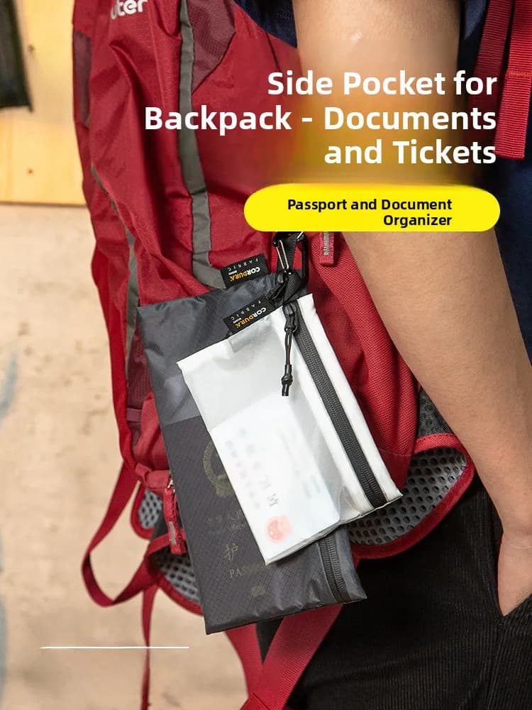 Portamonete Ultra-Sottile Portatile, Borsa per Documenti e Passaporto da Viaggio, Porta Auricolari, Porta Carte Impermeabile in Nylon