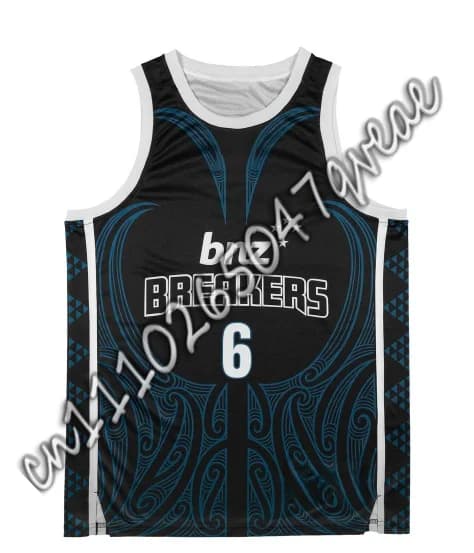 New Zealand Breakers 25/26 # Basketball jersey 6 Māori Cultural Special Edition for men and women, breathable, for training and match