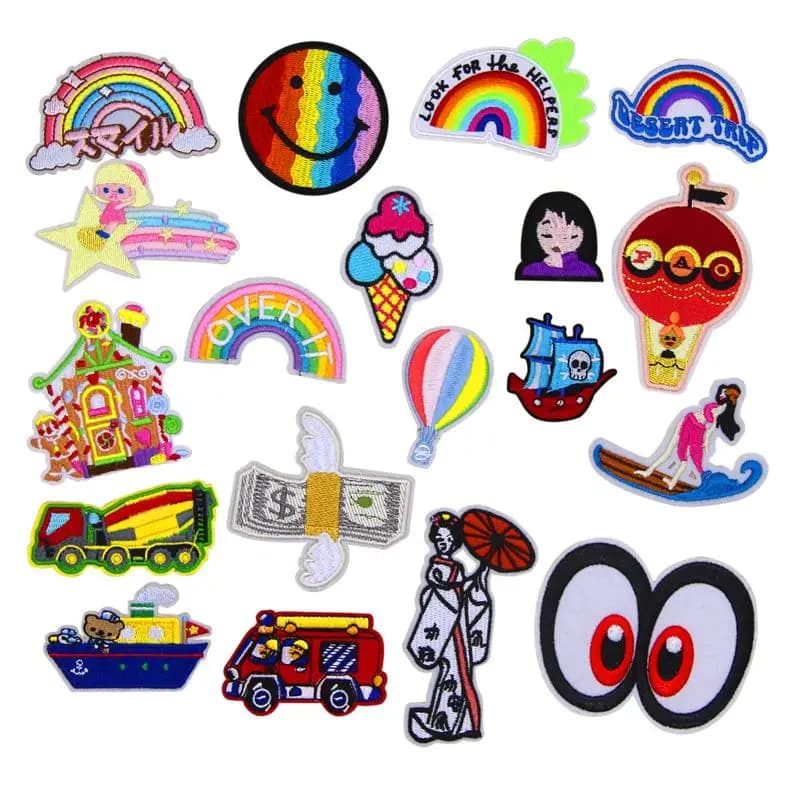 Nuovo arrivo 10 pezzi arcobaleno nave toppa ricamata termoadesiva su applique indumento cappello borsa scarpa toppa ricamata accessorio fai da te
