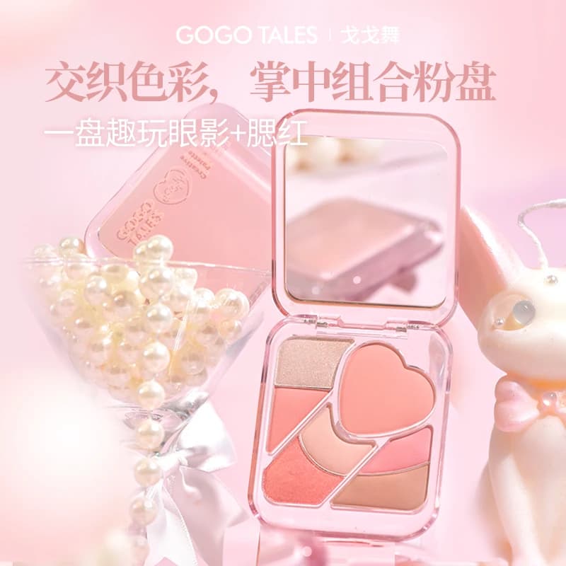 GOGO TALES Ombretto Evidenzia Blush Piastra multifunzione Trucco viso a lunga durata