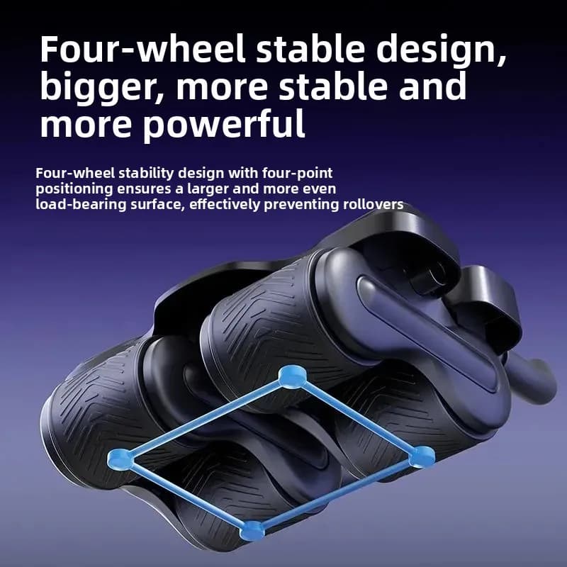 4‑Wheel Elbow Support Ab Roller, Fitness Gear for Fat‑Burning Body Building Core Abdominal Muscle Strengthening Shaping Workout