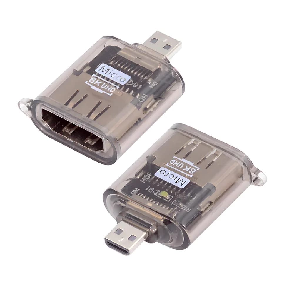 Adattatore di Estensione HDMI 2.1 Femmina UHD Chenyang Trasparente con Luce LED Intelligente, Supporta 8K 60Hz HDTV