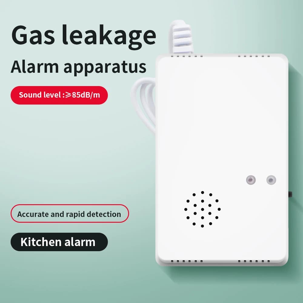 Rilevatore di perdite di gas combustibile Metano infiammabile Propano CH4 GPL GNL Sensore di allarme con indicatore LED Monitor di gas naturale Spina UE