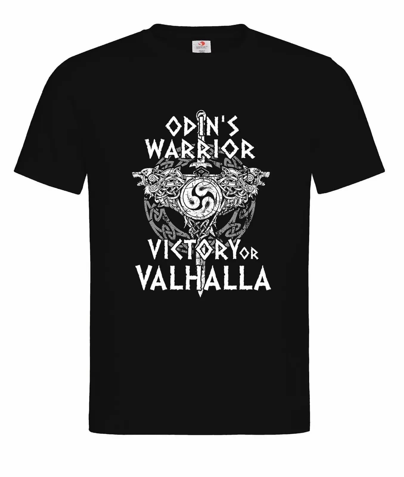 Odin's Warrior Victory o Valhalla Norse Valknut Rune Fenris Wolf T-shirt 100% cotone O-Collo Manica corta Estate Casual T-shirt da uomo
