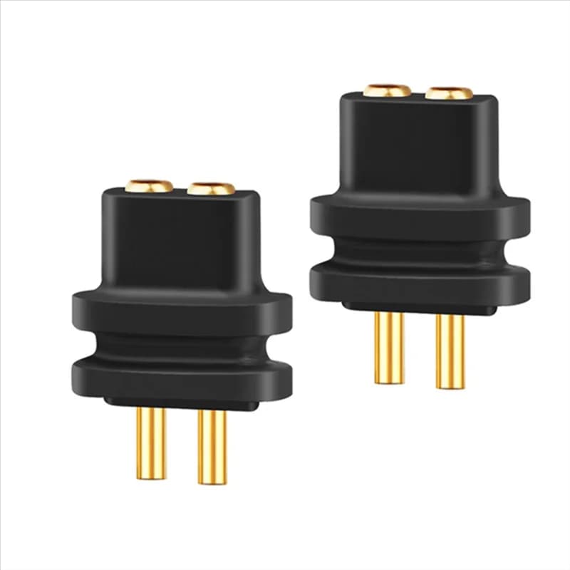 ABUO2 Pz 2 Pin 0.78mm Double Needle Grip Headset Female Convex for 0.7-0.8mm Male Pin Black